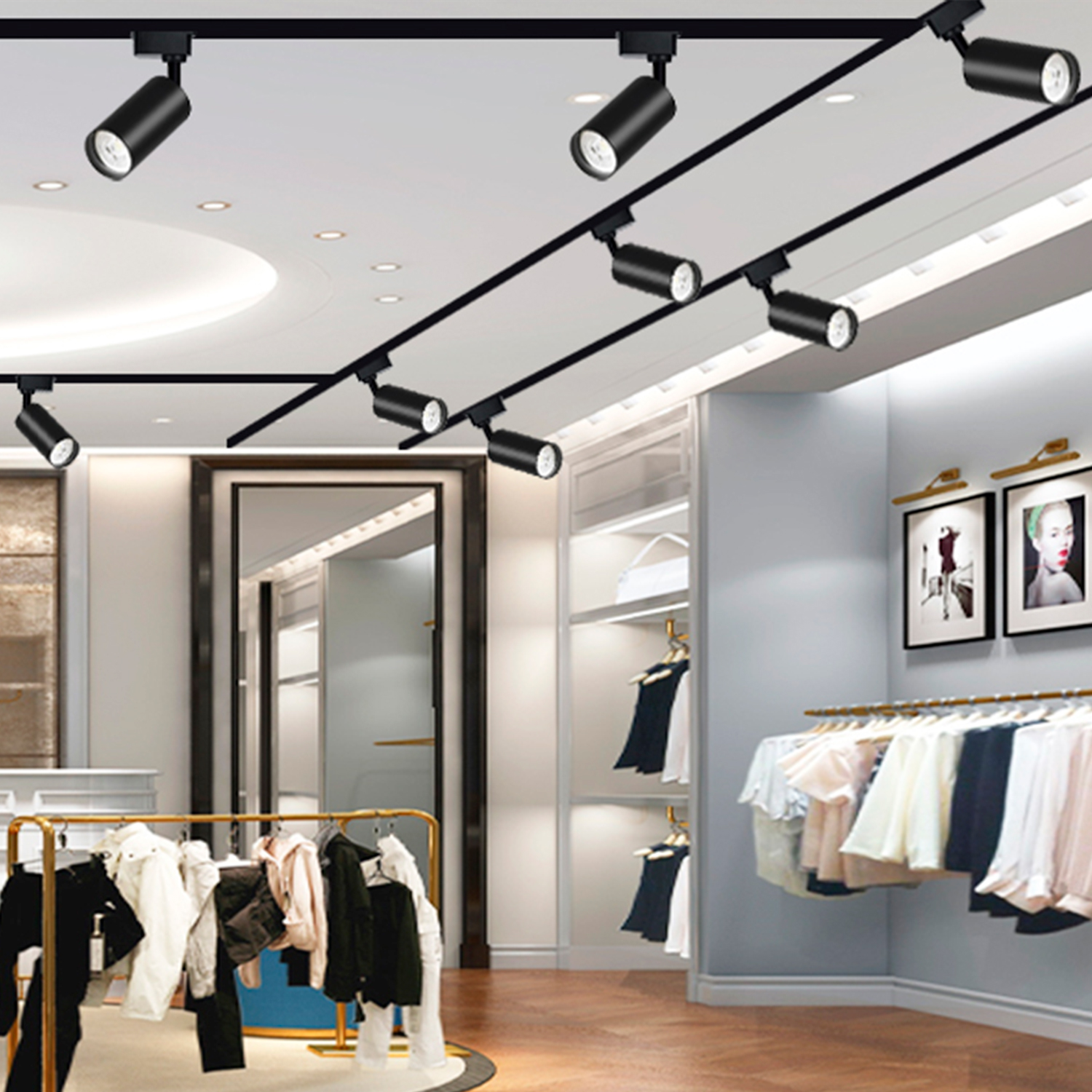 Modern Dimmable AC120-277V Adjustable 10W 20W 30W Aluminum Alloy Track Light Rail Lighting System Led Track Spot Light