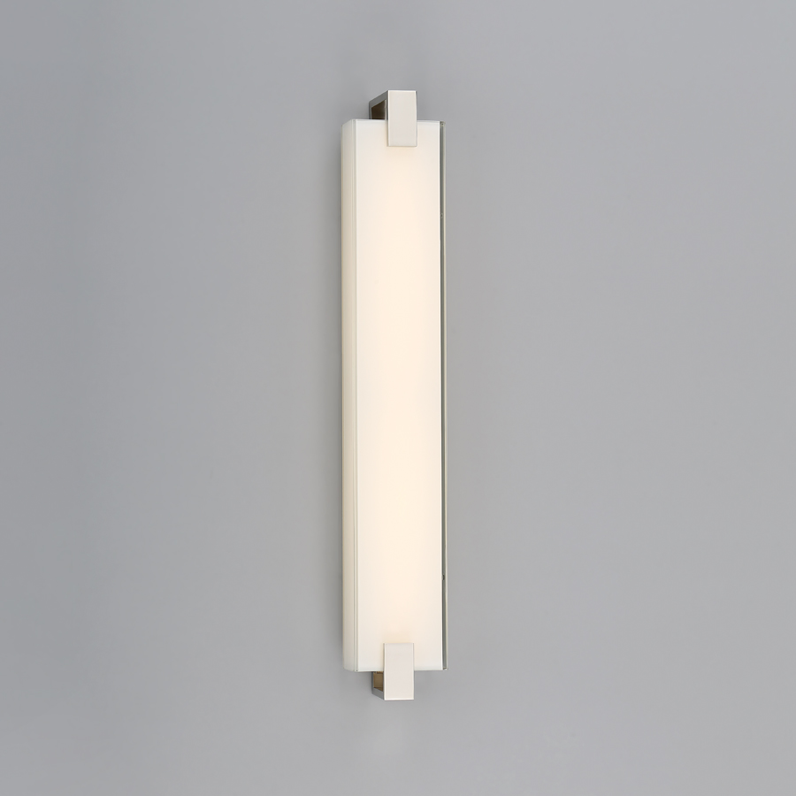 Hospitality Hotel Bathroom LED Vanity Light Rectangular Glass Sconce Over Mirror Hotel Wall Sconces Wholesale