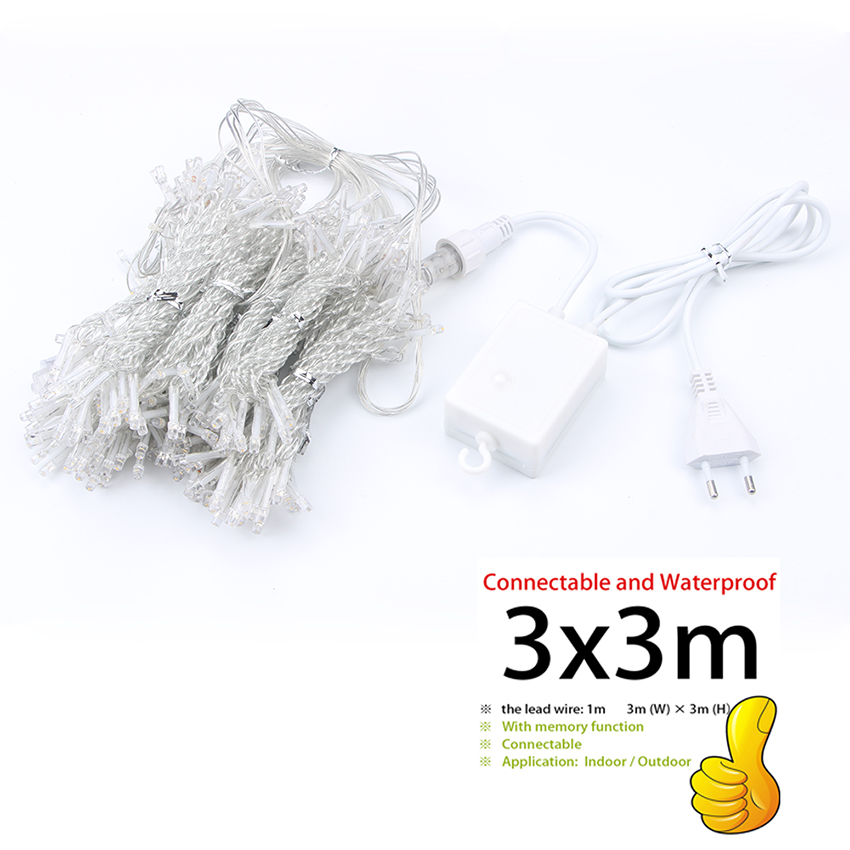 String Light for Christmas Wedding Holiday Decoration Led New Year Party Curtain Christmas Led Garland Outdoor Light String