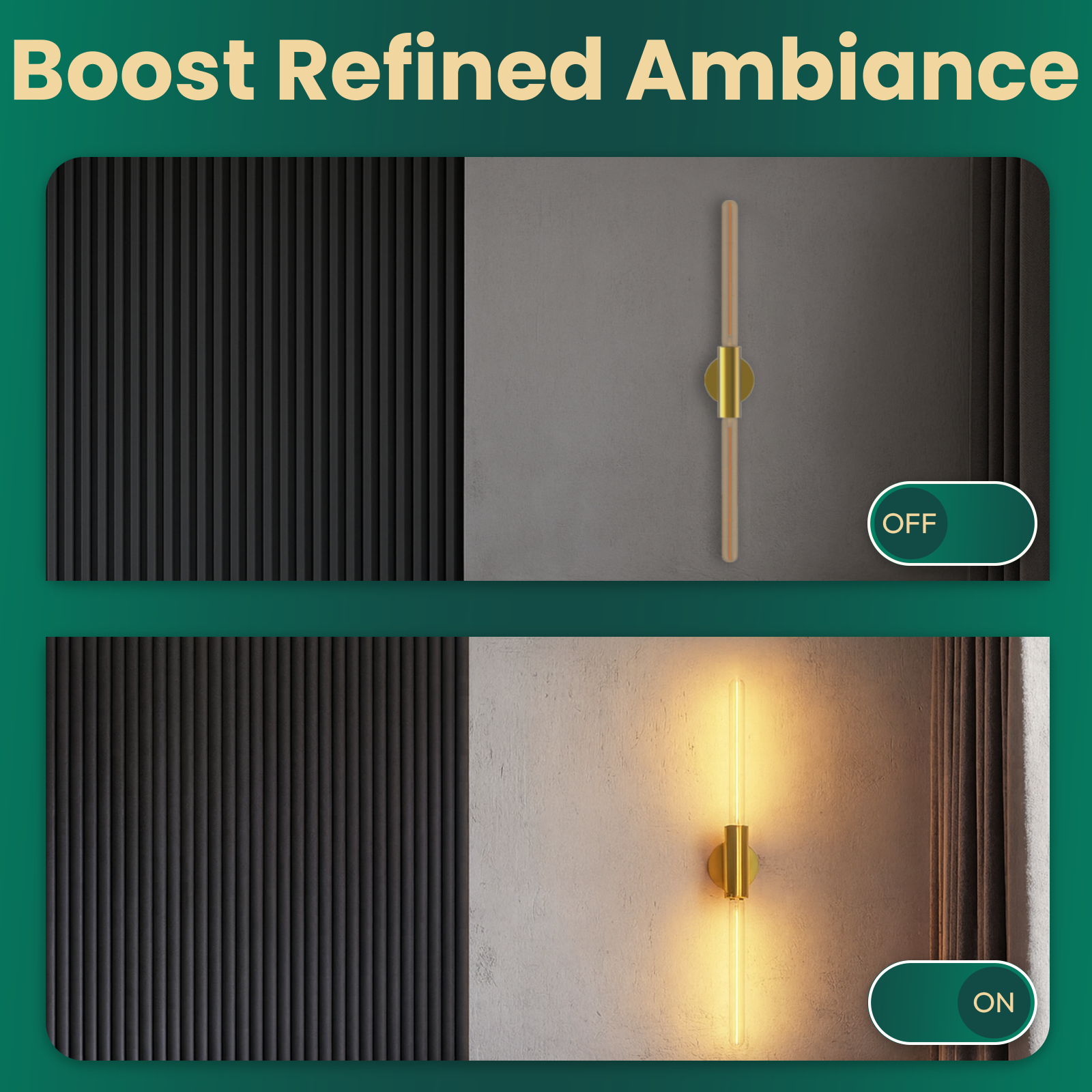 Luxury Modern LED Wall Lamp E26 Double Tube Brushed Gold Steel Body Dimmable for Bedroom Living Room Hotel Decorative Lighting