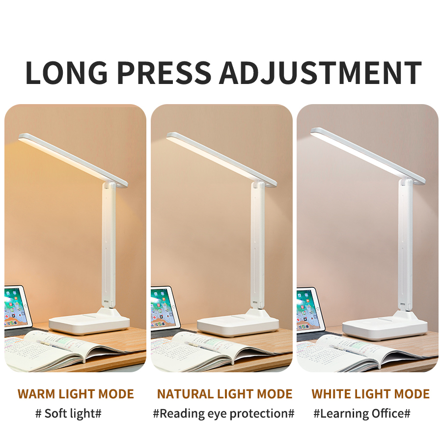 Kids Lamp Night Light for Office-DC Power Supply Modern Style Foldable LED Desk Lamp with Wireless Charger USB Charger