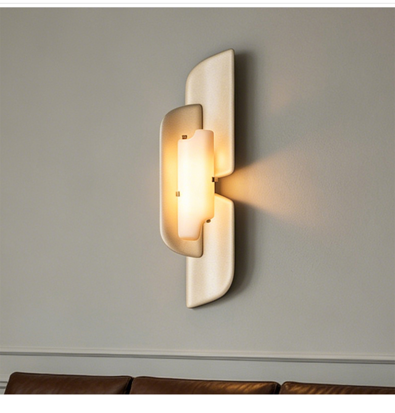 French-style Light-Luxury Construction for Living Dining Bedrooms Studies Wabi-Sabi Designer LED Wall Sconce Marble