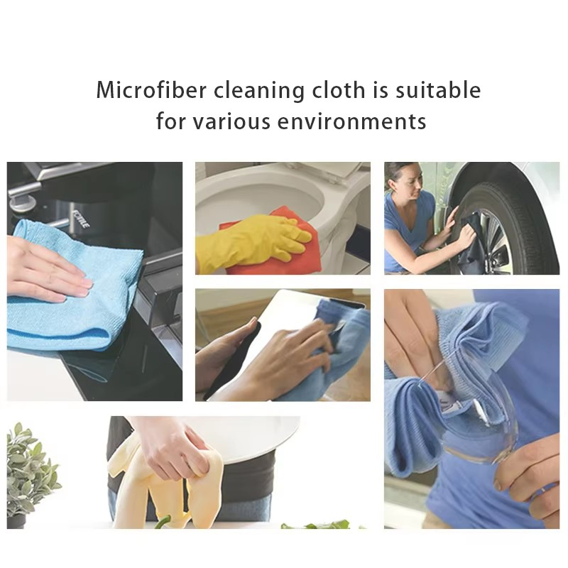 Colorful Soft Absorbent Dish Wash Rgas Microfiber Polishing Cleaning Towel for Car and Vehicle Care Floor Drying Kitchen Towel