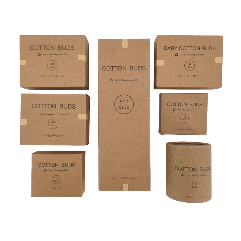 Bamboo Cotton Swabs with Eco-Friendly Packaging Biodegradable Ear-Cleaning and Makeup