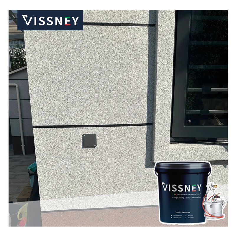 Vissney Exterior Carrara Stone Paint Sustainable Water-Based Building Finish