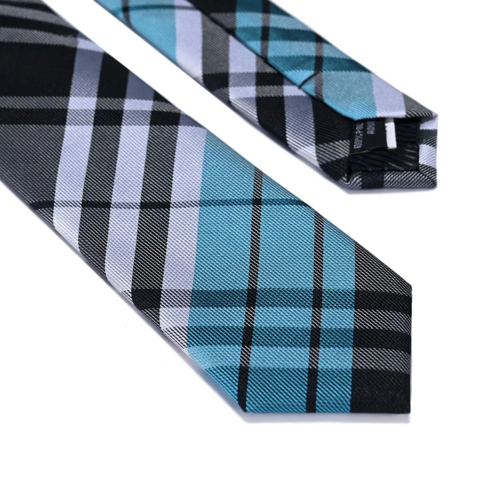 Yili Fashion Plaid Checkered Yarn Dyed Woven Microfiber Skinny Ties