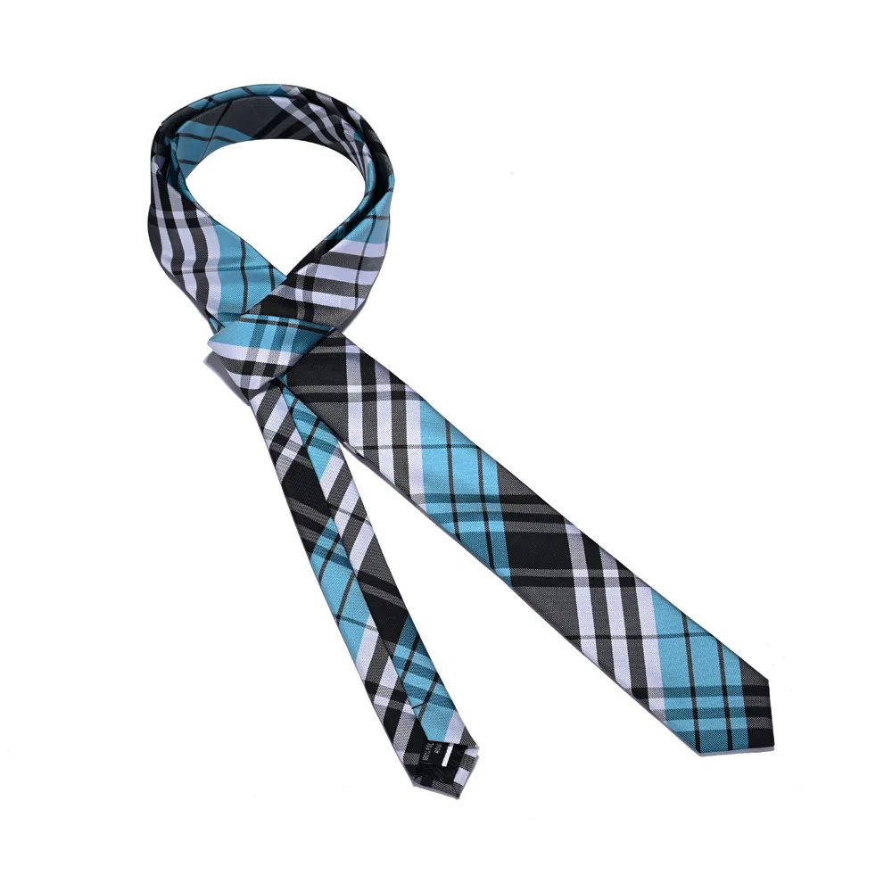 Yili Fashion Plaid Checkered Yarn Dyed Woven Microfiber Skinny Ties