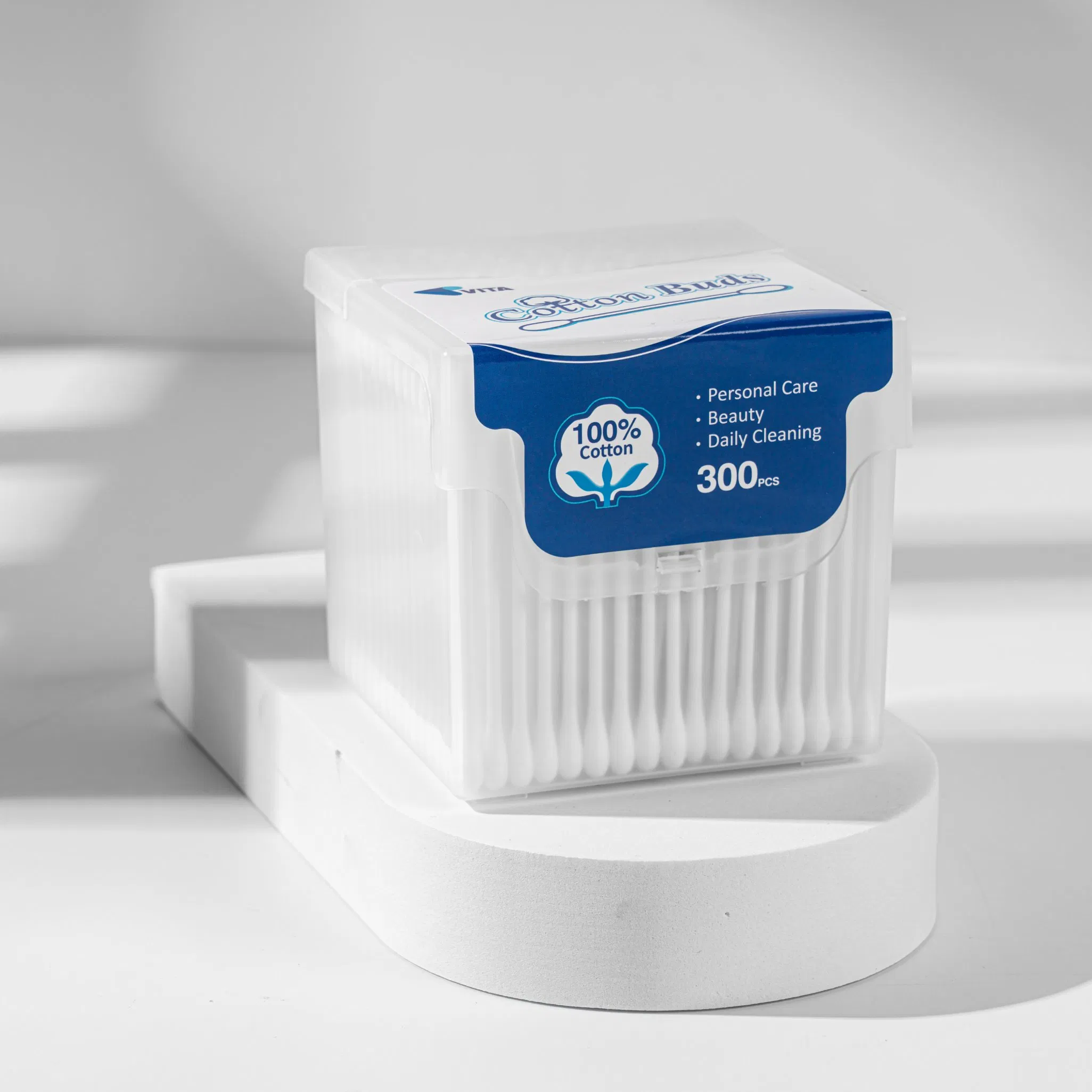 300 PCS Biodegradable Cotton Buds for Gentle Cleaning and Care