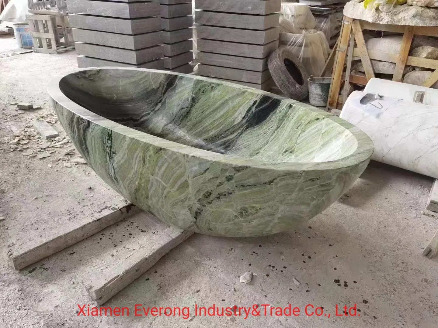 Natural White Black Grey Beige Green Onyx/Granite/Marble Stone Freestanding Bathtub for Bathroom Bath Tub