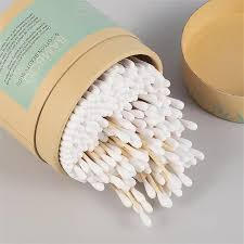 Eco Friendly Cotton Swabs Wood Sticks Recyclable Biodegradable Wooden Cotton Buds for Ear Cleaning Makeup