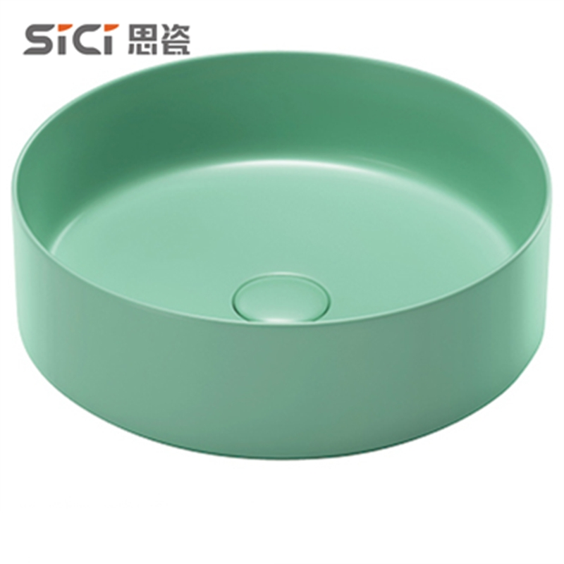 Sanitary Ware Bathroom Basin Color Green Colorful Art Basin