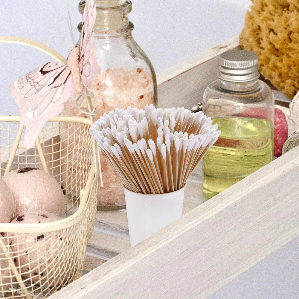 Biodegradable Organic Baby Cotton Swabs Wooden Cotton Buds for Safety Ear Cleaning