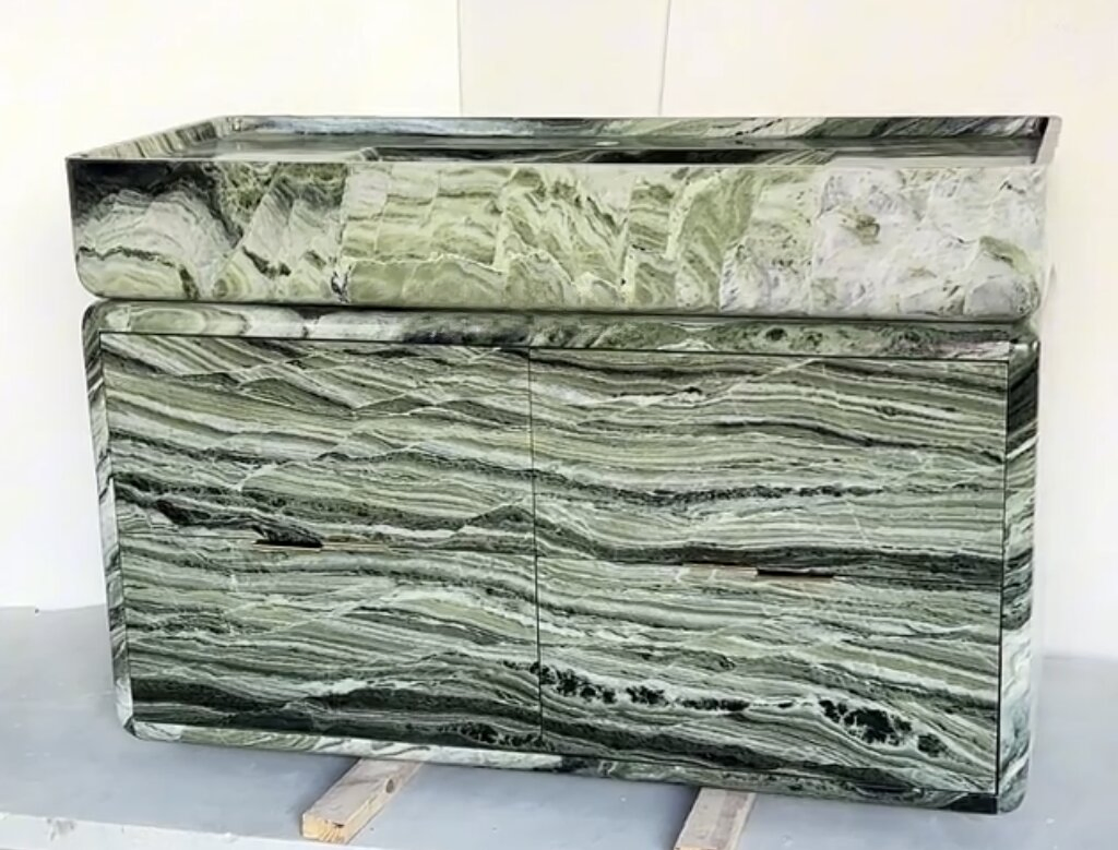 Natural stone polished/honed Shangrila Green Marble Bathroom Sink for interior/indoor hotel/apartment/office/restaurant/bar Bathroom/toilet