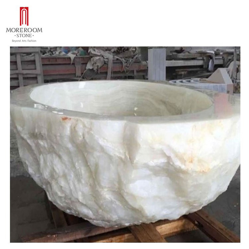 Customized Sale Luxury Natural Green White Purple Gem Agate Stone Bathroom Bathtub