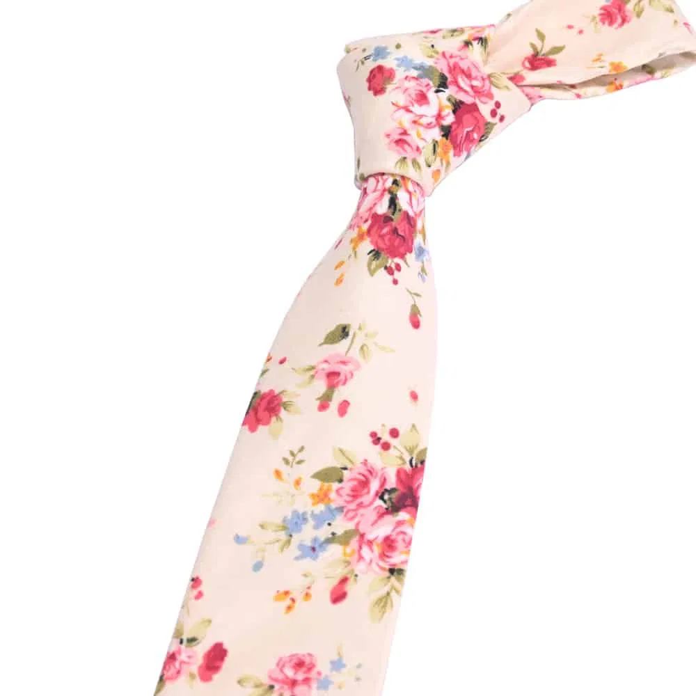 in Stock Light Pink Wedding Floral Tie
