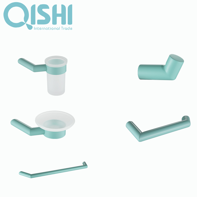 Mint Green Unique Artistic Aesthetics Architectural Decoration Bathroom Accessories Set