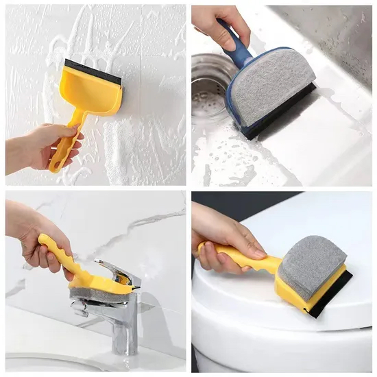 2-in-1 Double Sided Cleaning Brush with Scraper Glass Window Wiper Tool Hh001_13