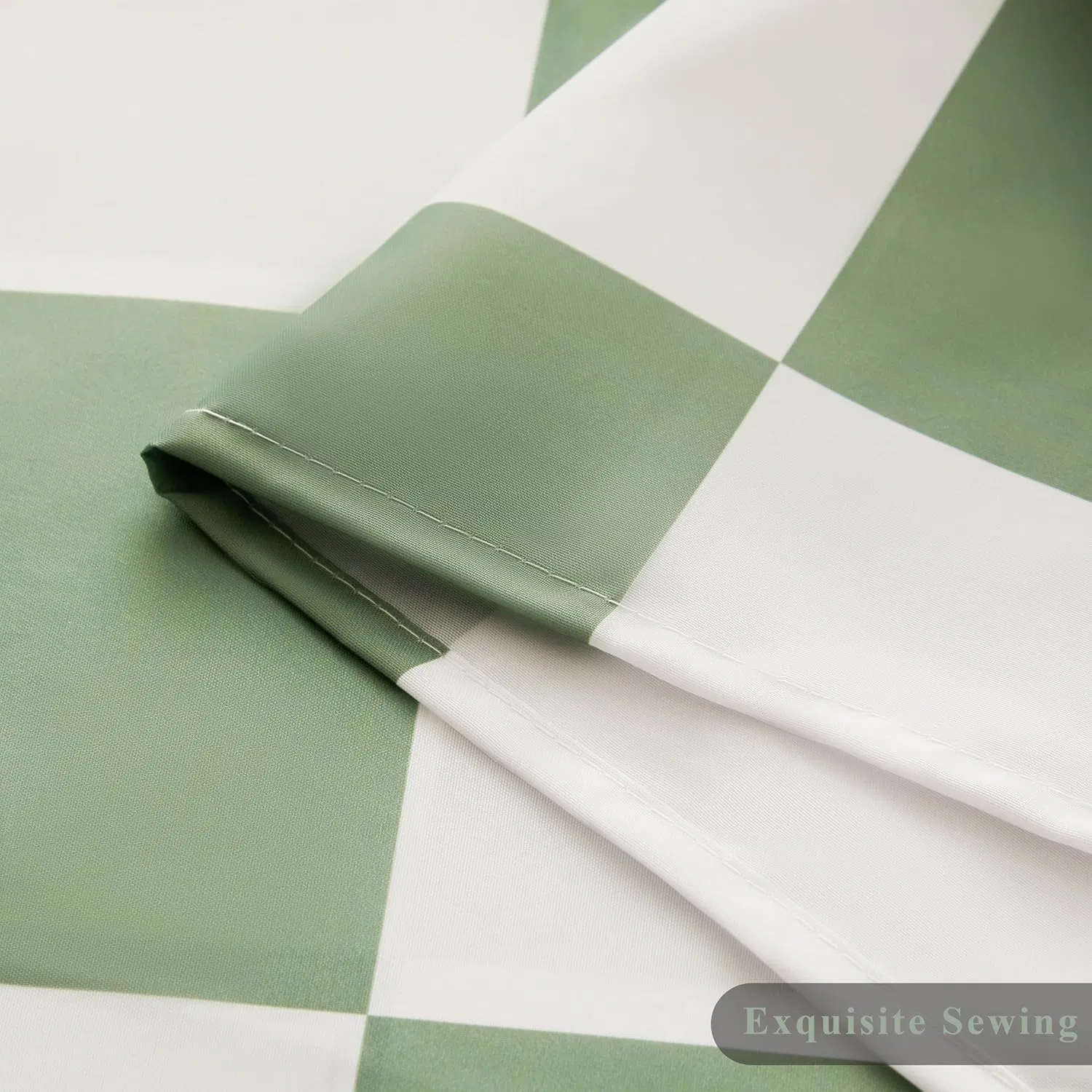 Sage Green Checkered Shower Curtains for Bathroom, Cute Retro Checkerboard Shower Curtain