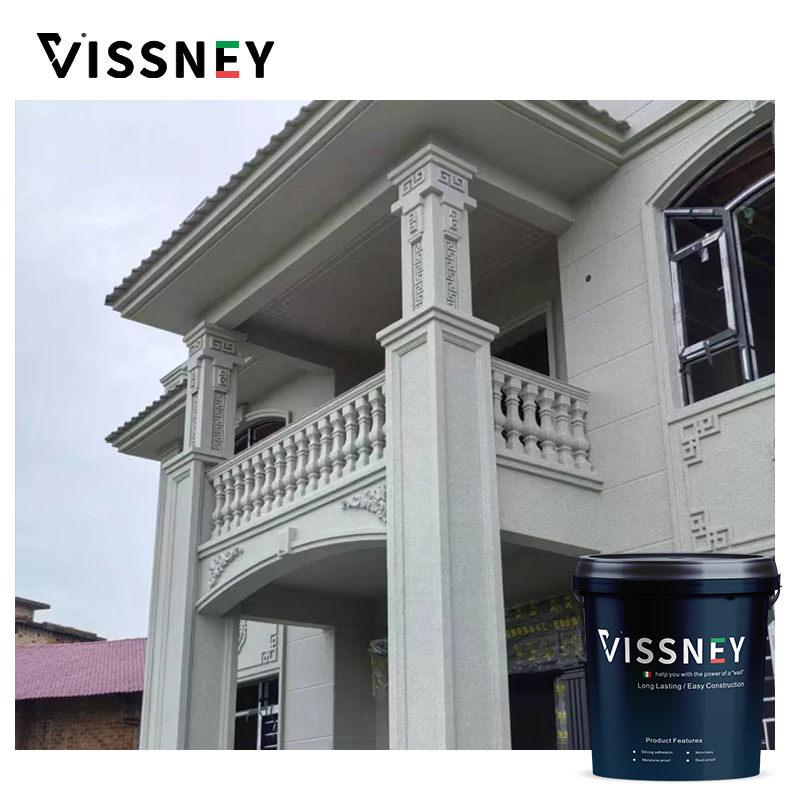 Vissney Exterior Carrara Stone Paint Advanced Polymer Texture Finish