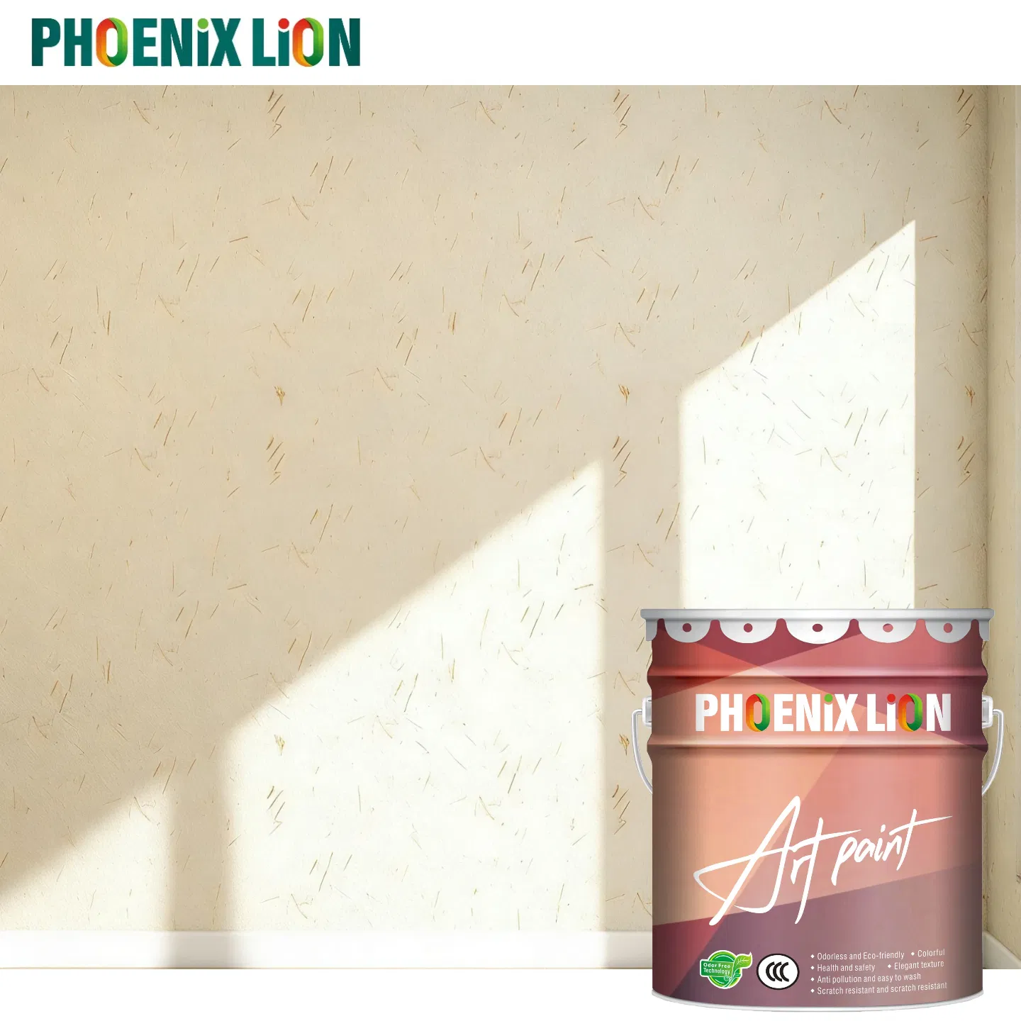 Phoenix Lion's Natural Straw Art Coating: Unique Wall Finish