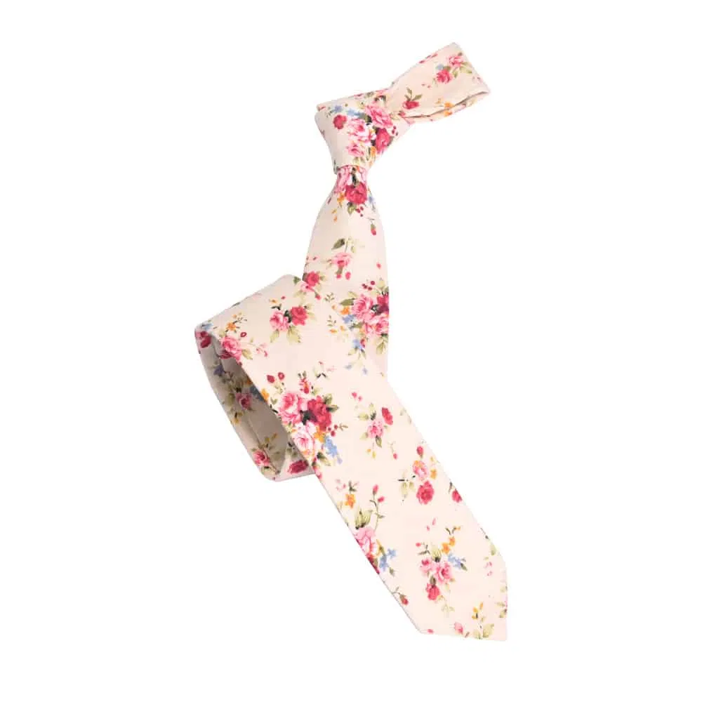 in Stock Light Pink Wedding Floral Tie