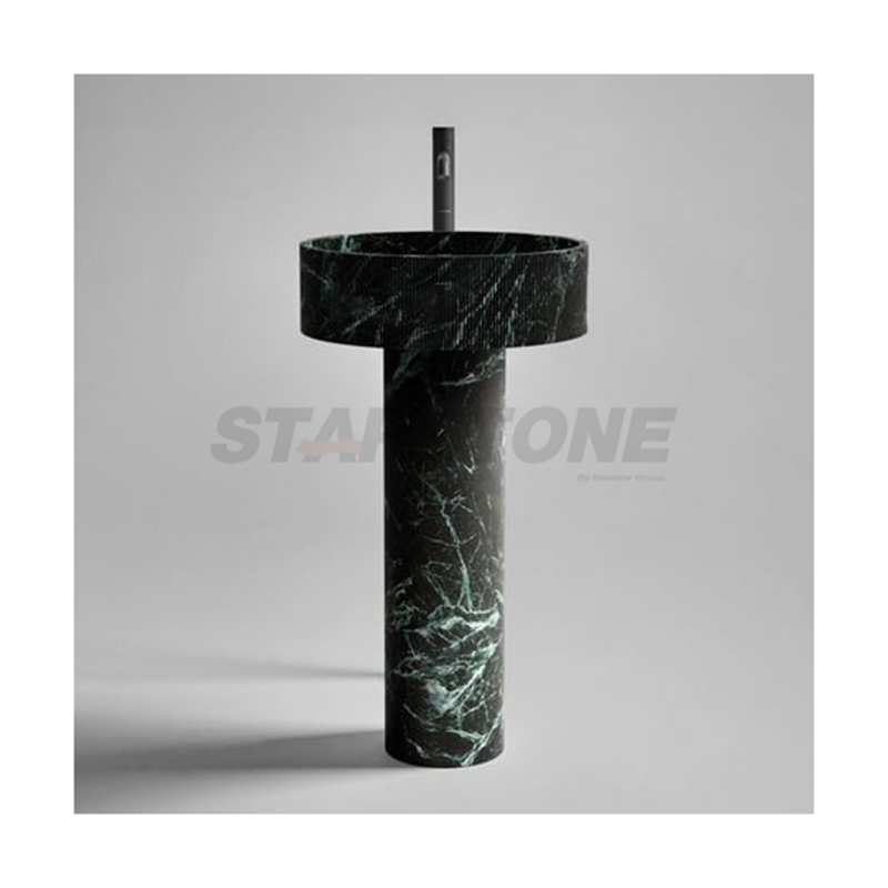Starstone Madern Style Bathroom Decoration Natural Stone Green Red White Marble Pedestal Sink
