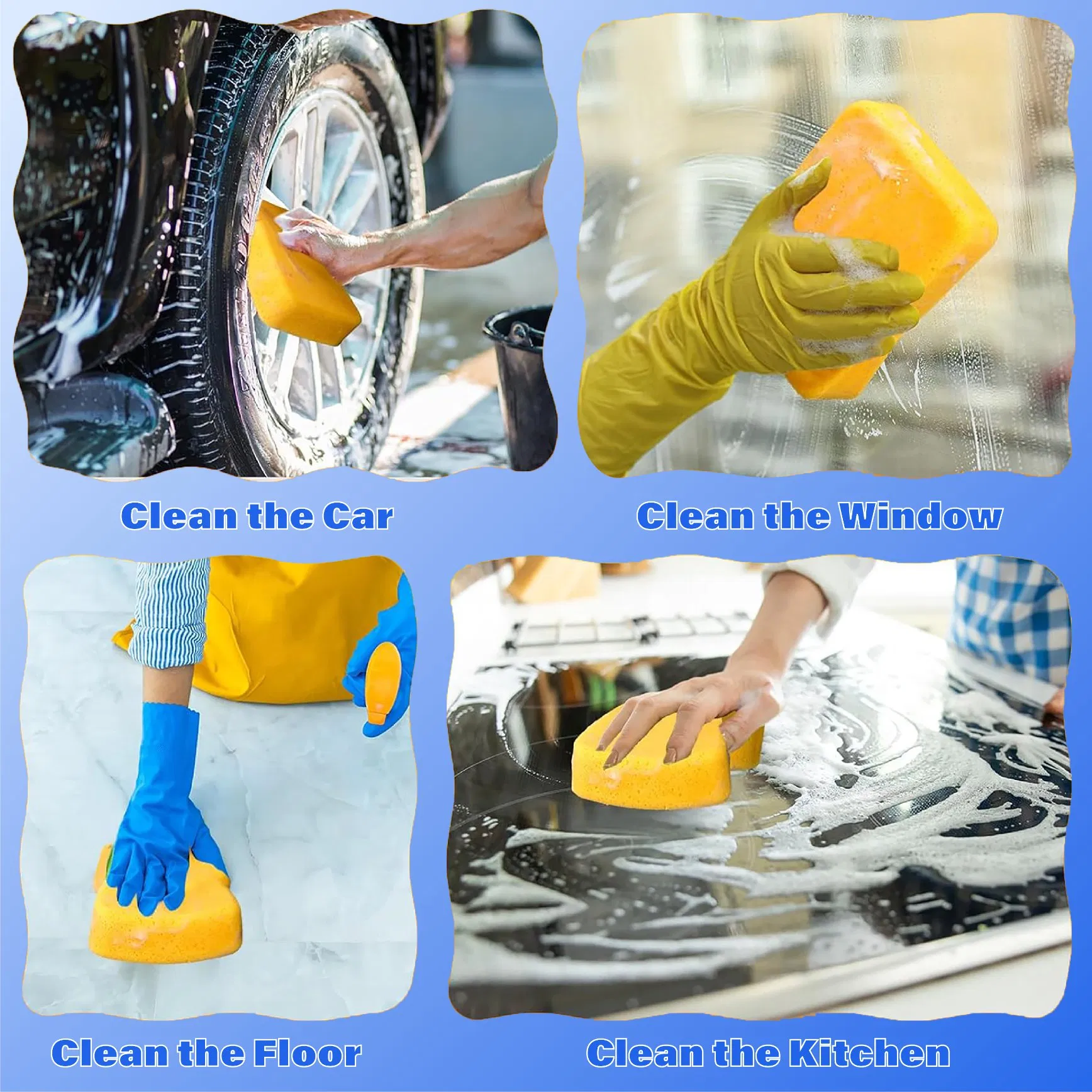 Eco Friendly Compressed Cellulose Sponge Kitchen Dish Washing Cleaning Sponge