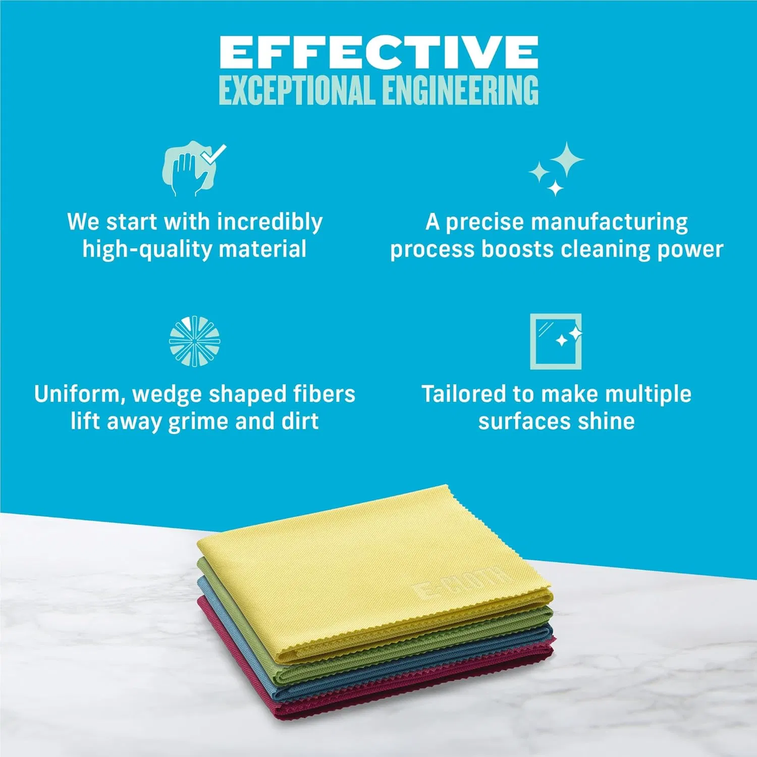 Customizable Color Washable Reusable Mirror Cleaning Edgeless Microfiber Cloth