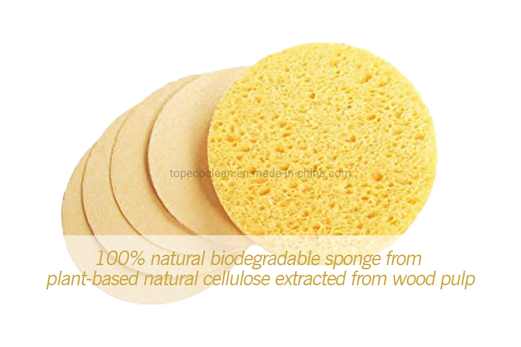 Topeco Face Cleaning Compressed Wood Pulp Biodegradable Facial Cellulose Sponge