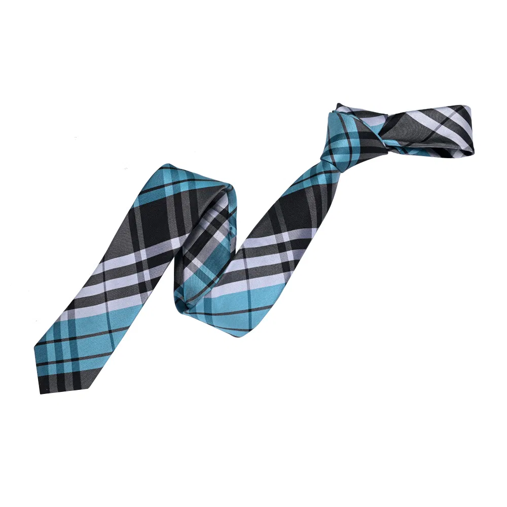 Yili Fashion Plaid Checkered Yarn Dyed Woven Microfiber Skinny Ties