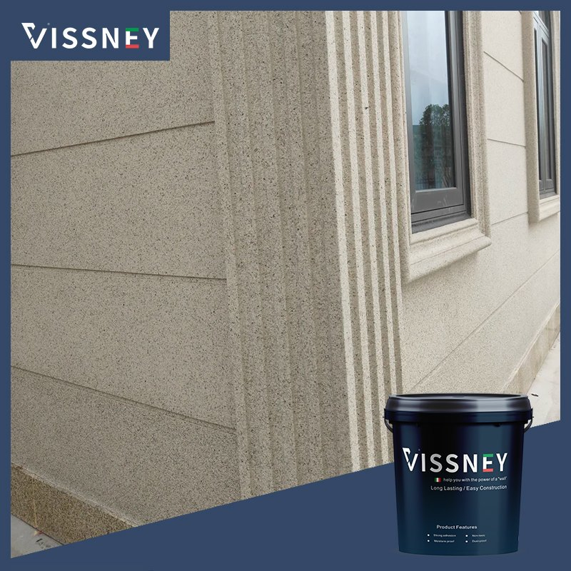 Vissney Exterior Carrara Stone Paint Advanced Polymer Texture Finish