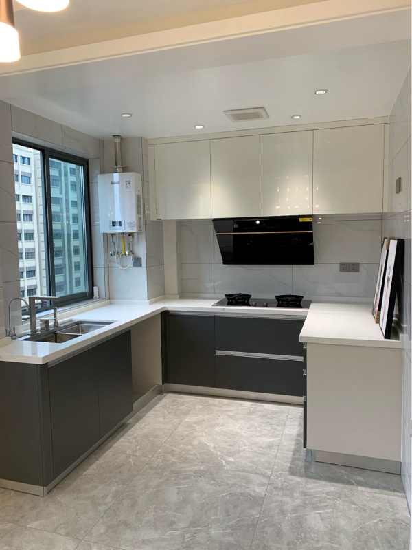 Custom Zero-Waste Space Solid Wood Kitchen Cabinets