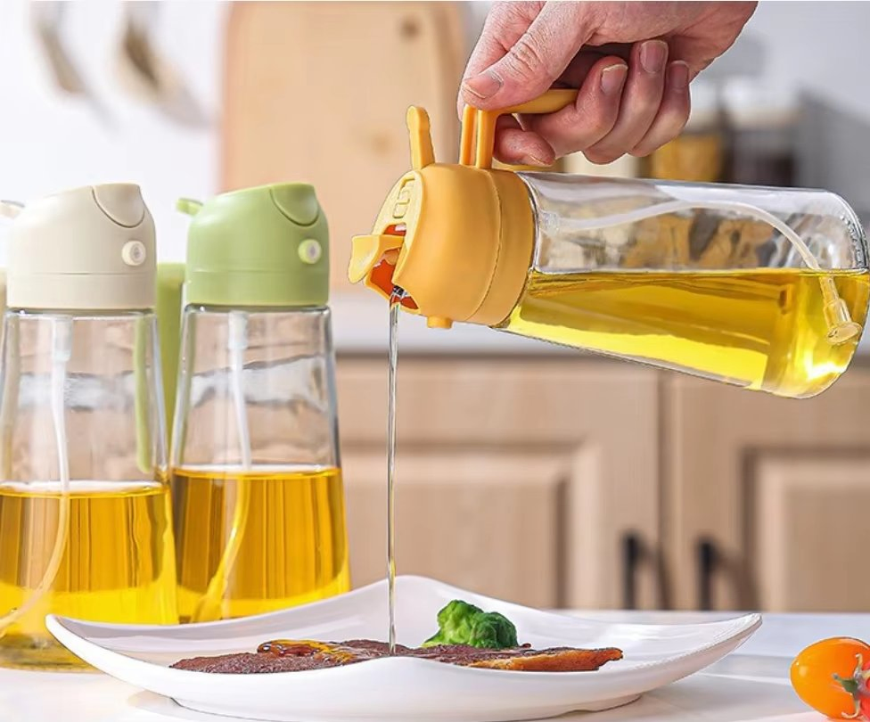 2-in-1 Olive Oil Sprayer Bottle Oil Dispenser with Pourer for Cooking