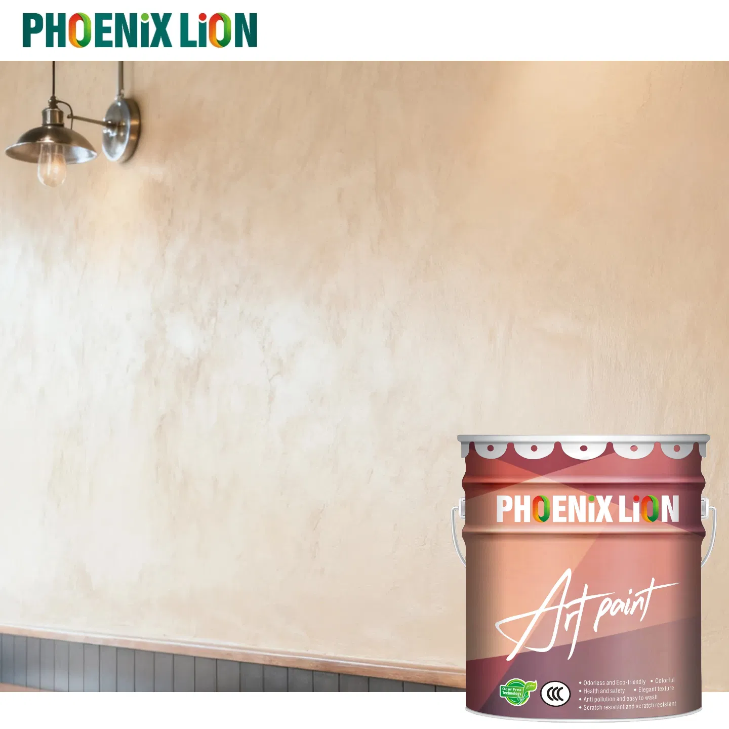 Phoenix Lion's Natural Straw Art Coating: Unique Wall Finish