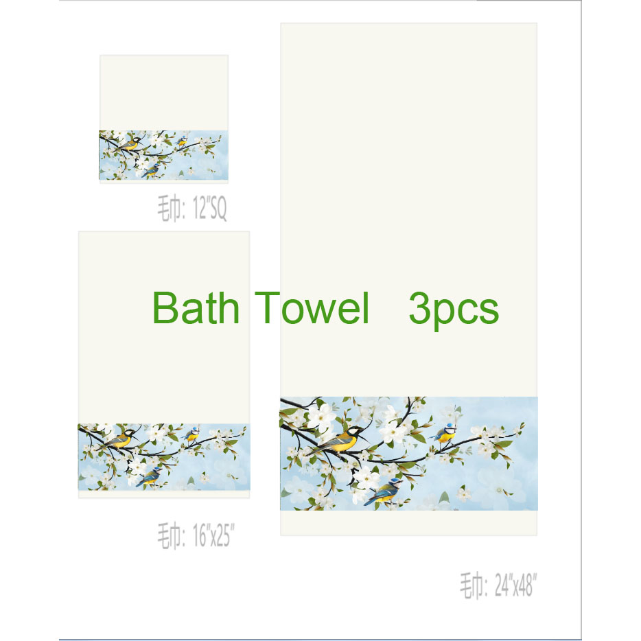 Bird Shower Curtain for Bathroom Green Leaves Floral Decor Shower Curtain Waterproof Washable Bath Curtain