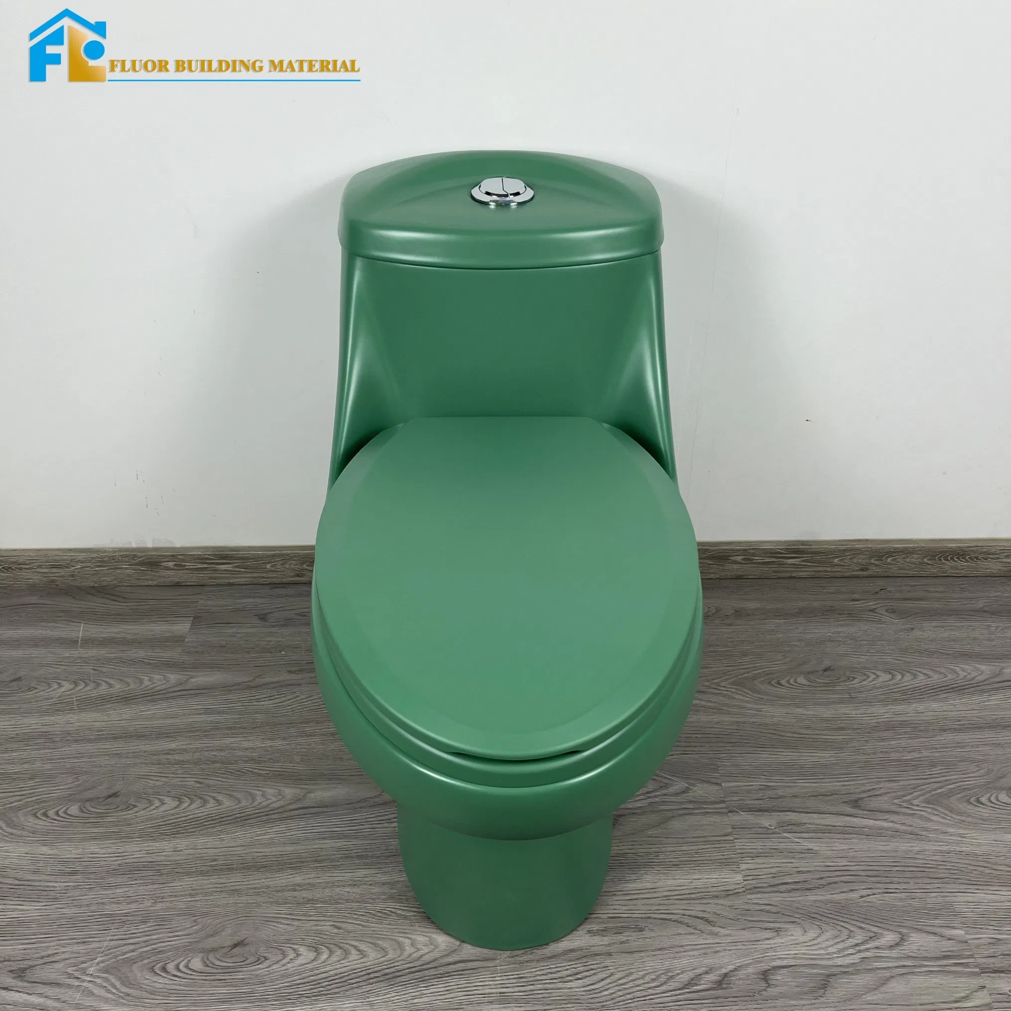 Fluor Hot Sale Matte Green Modern Stylish Ceramic Siphonic Toilet for Elegant Bathrooms
