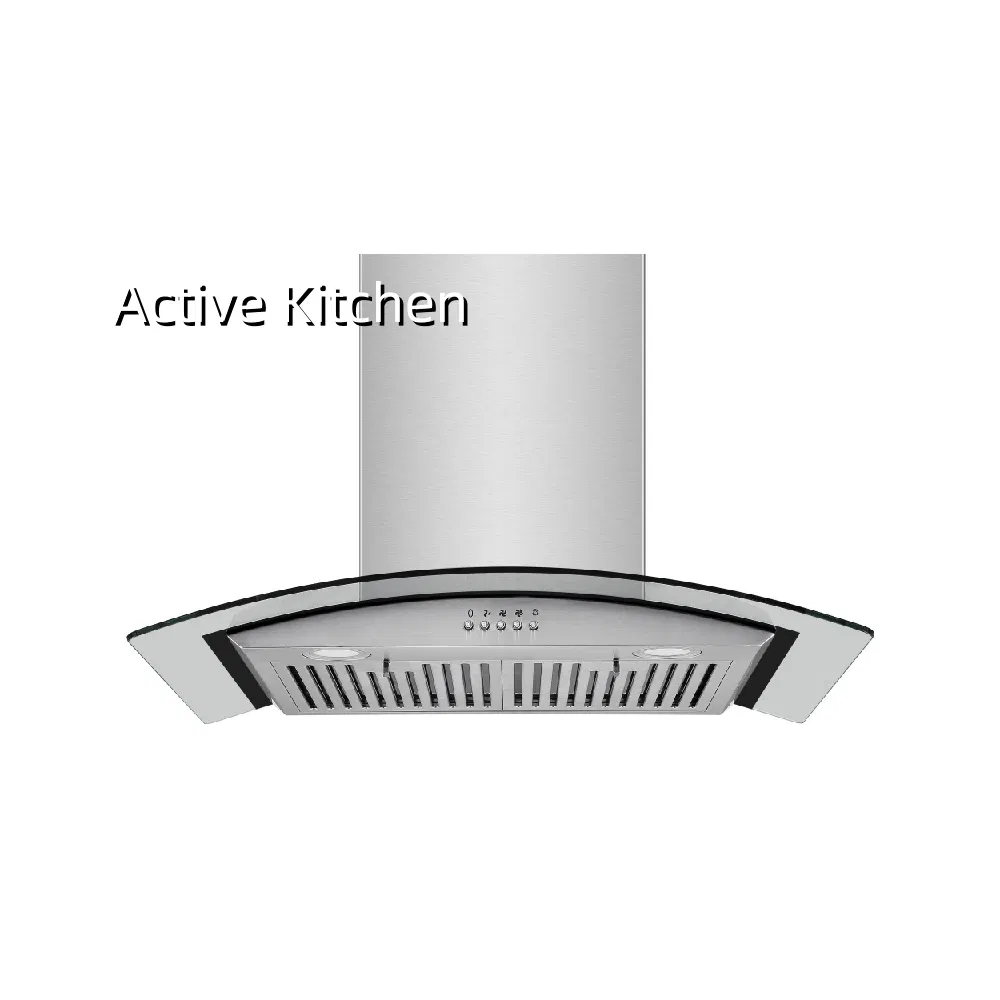 Energy Efficient Curved Glass Hood Kitchen Range Hood with Ductless Technology