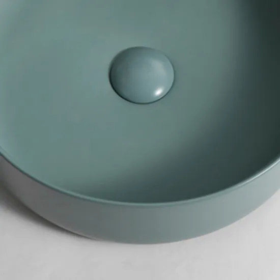 CE Cupc European Sanitary Round Ceramic Glazed Hand Wash Basin Bathroom Vanity Sink in Matte Green