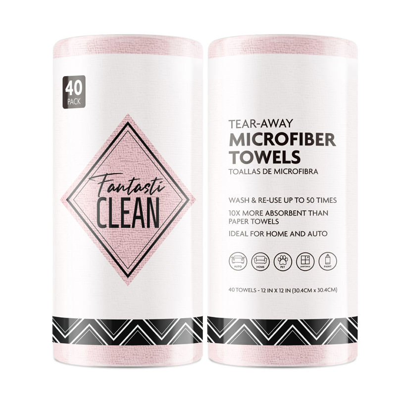 Clean Cloth 40 Pack Kitchen Cleaning Cloth Tear Away Microfiber Towels Reusable Dish Cloths