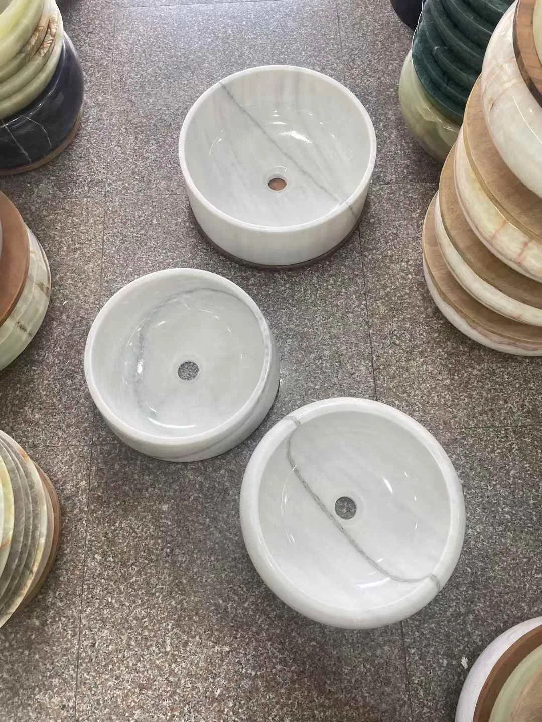 Natural Bathroom Round Shape and Square Shape Honex Green and White Red Wash Basins