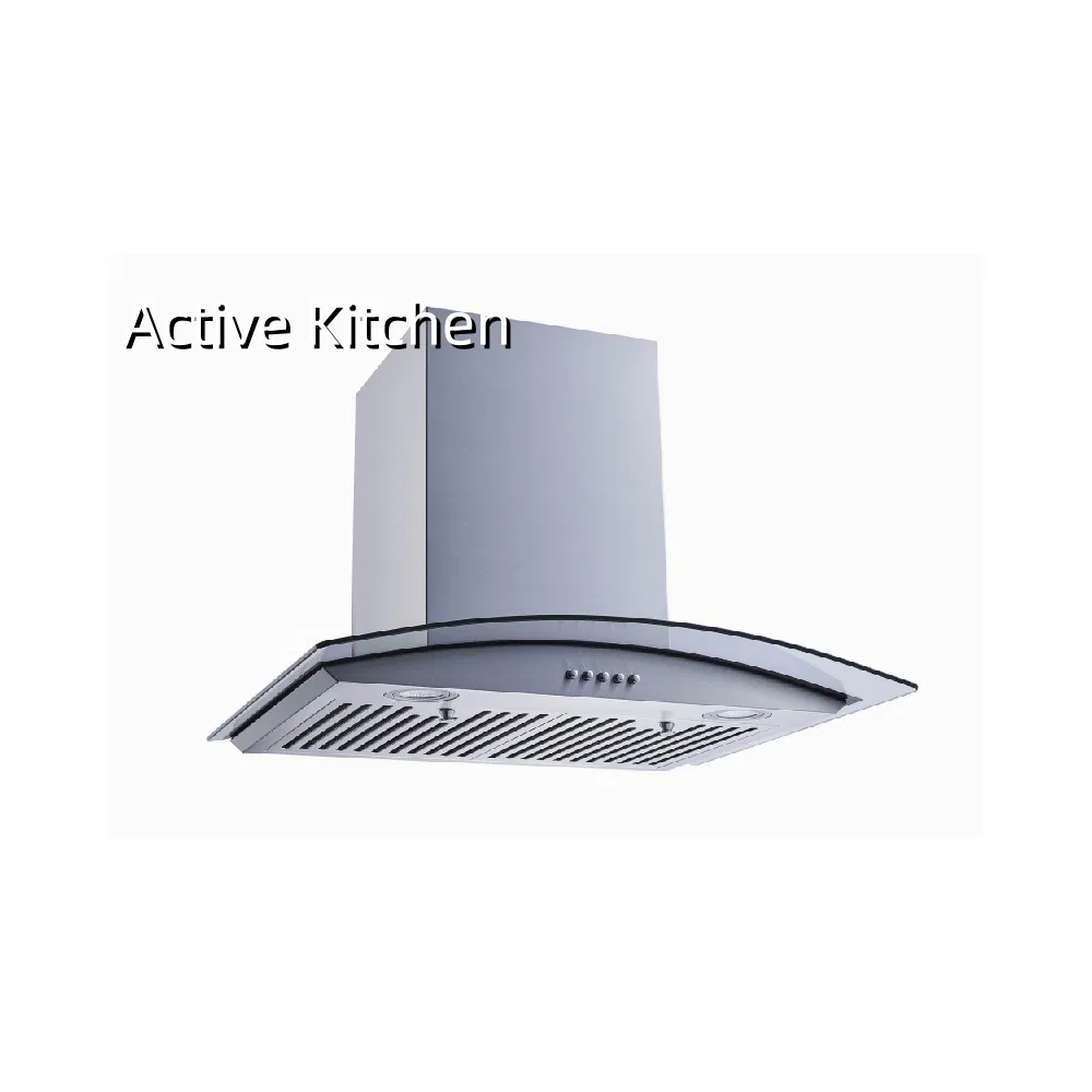 Energy Efficient Curved Glass Hood Kitchen Range Hood with Ductless Technology