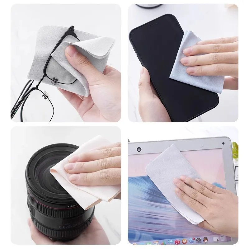Wholesale Cheap Custom Logo Print Reusable Mobile Phone Computer Screen Camera Lens Sunglass Eyeglass Glasses Soft Microfiber Cleaning Cloth for Promotion Gift