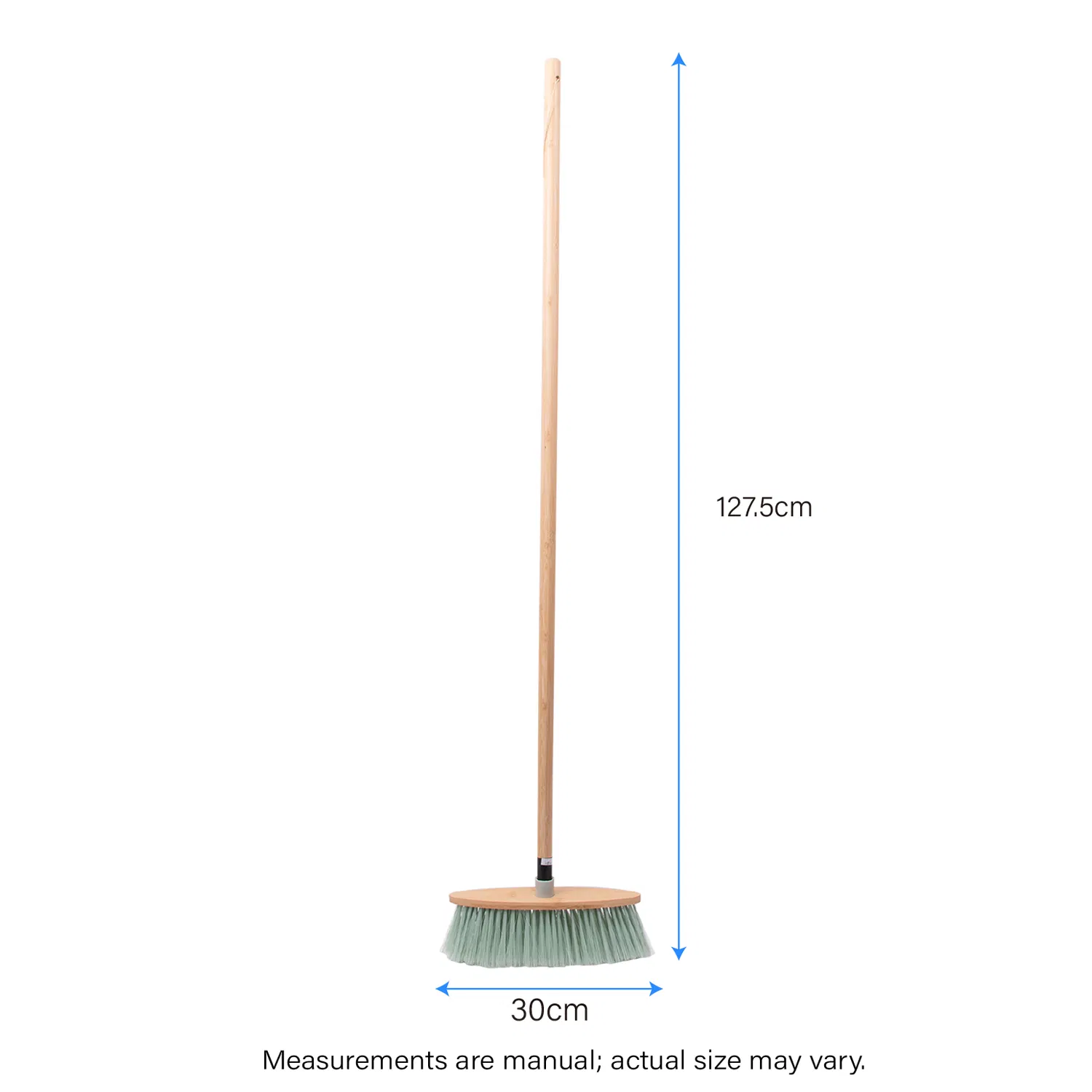 Wholesale Wood Handle Bamboo Broom Floor Cleaning Brush Green