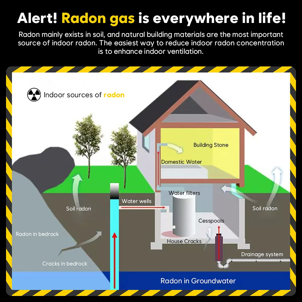 Air Quality Testing for Indoor Use High Sensitivity Radon Detector