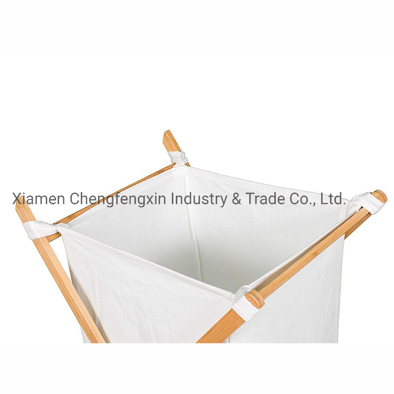 Eco-Friendly Bamboo Laundry Basket Featuring Soft Cotton Liner