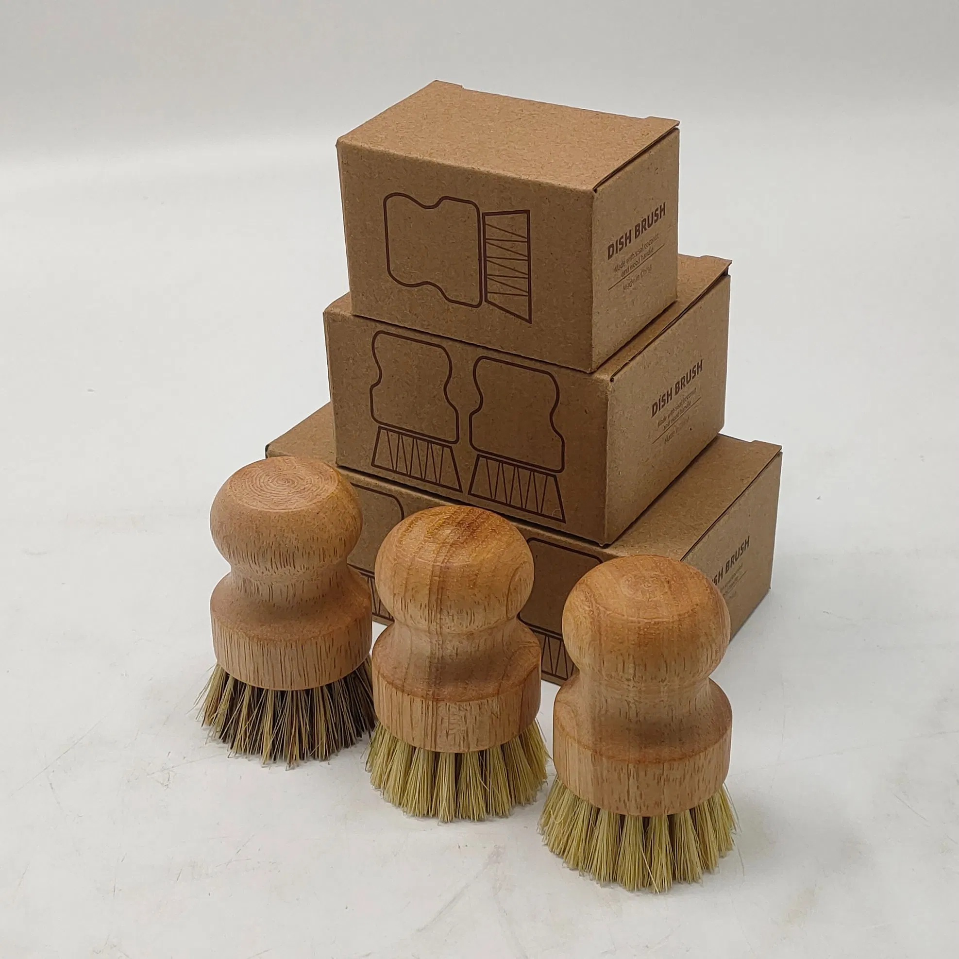 Bamboo Brushes Kitchen Cleaning Eco Friendly Biodegradable Sisal Fibre Wooden