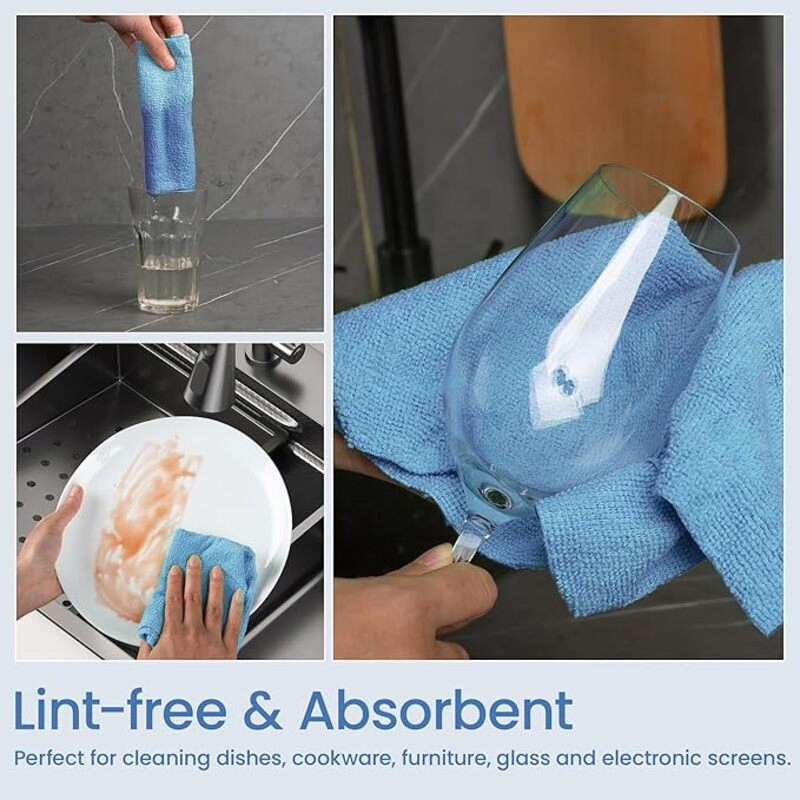 Brighthomey Tear Away Microfiber Towels Roll Reusable and Washable Rags Cleaning Cloth