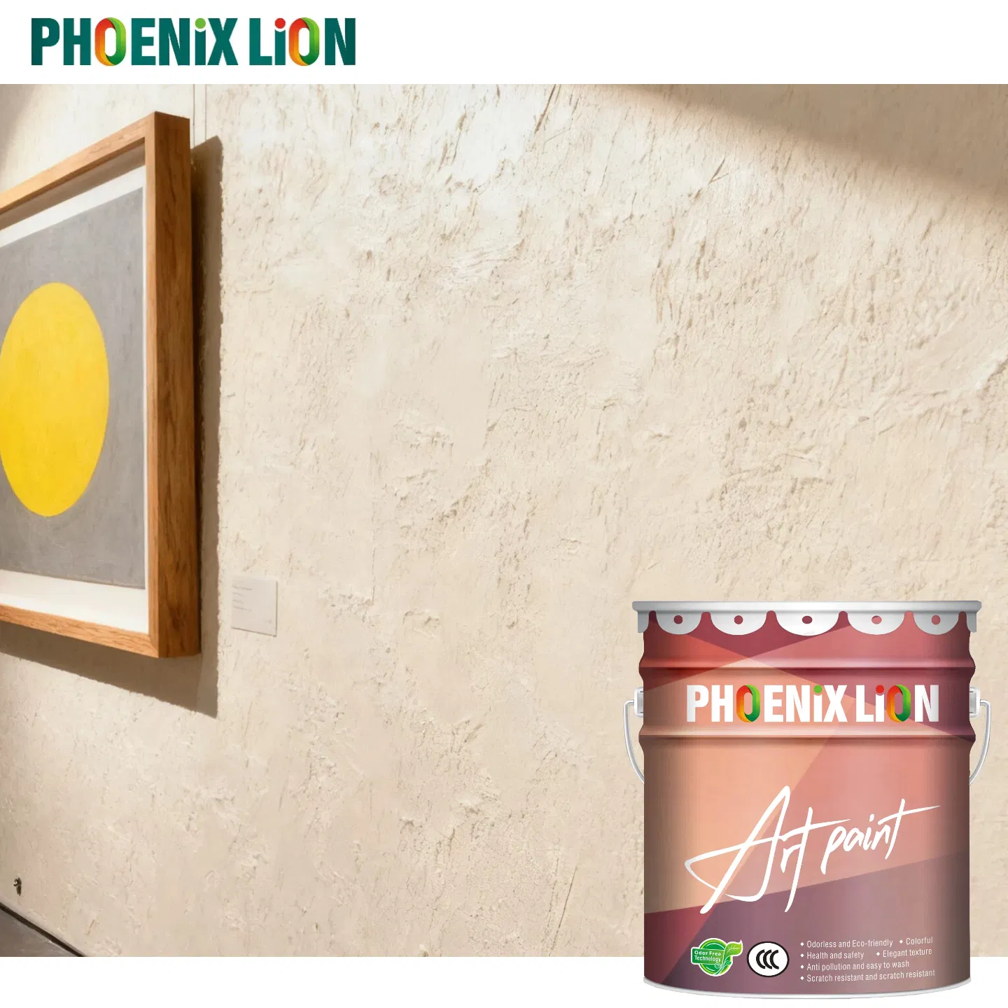 Phoenix Lion's Natural Straw Art Coating: Unique Wall Finish