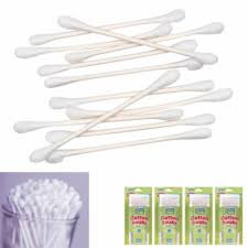 Eco Friendly Cotton Swabs Wood Sticks Recyclable Biodegradable Wooden Cotton Buds for Ear Cleaning Makeup