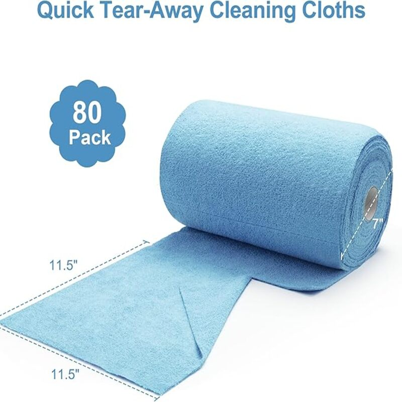 Brighthomey Tear Away Microfiber Towels Roll Reusable and Washable Rags Cleaning Cloth